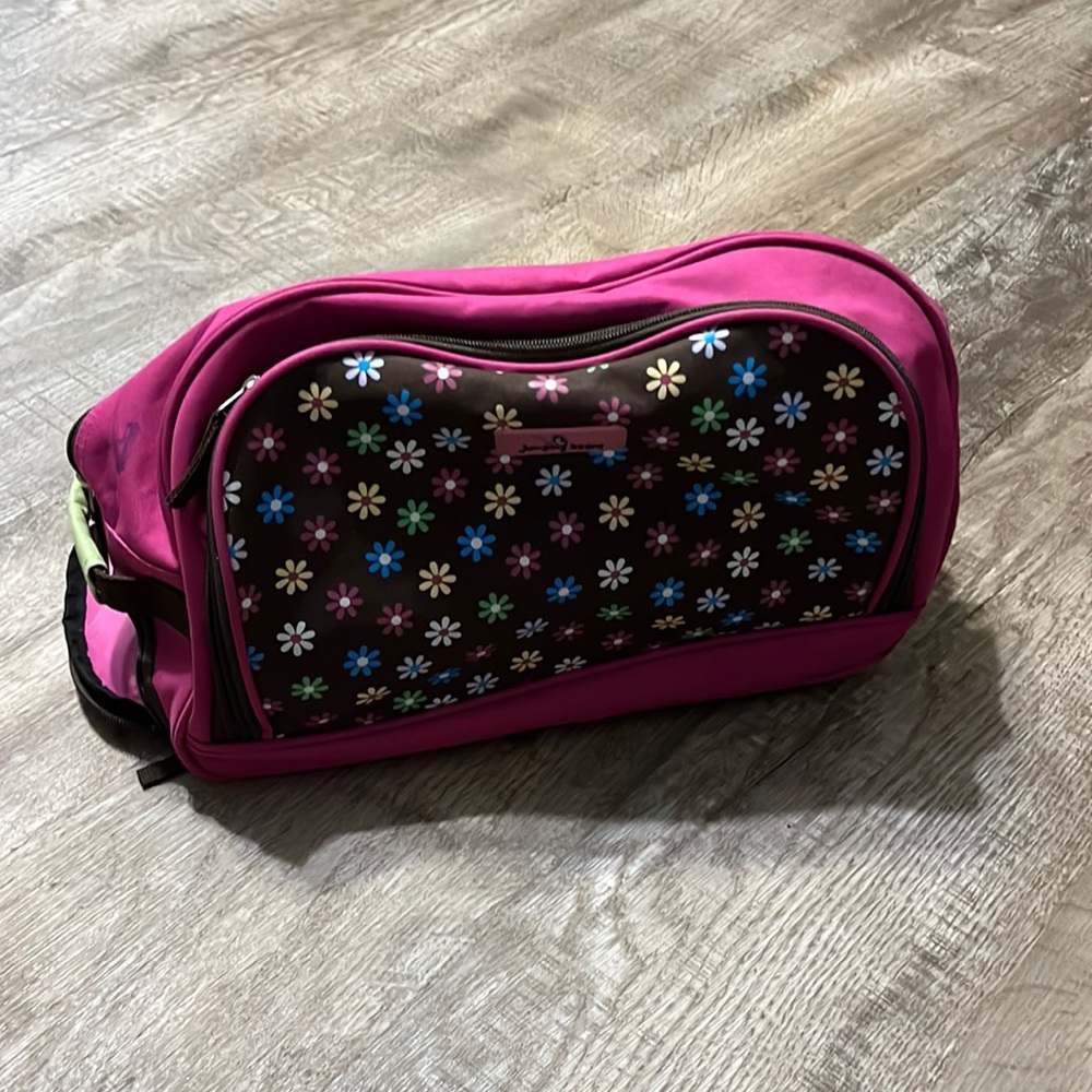 Pink Girls luggage carrier with flowers